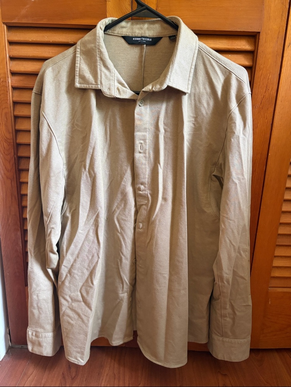 Kenneth Cole Beige Casual Button-Down Shirt